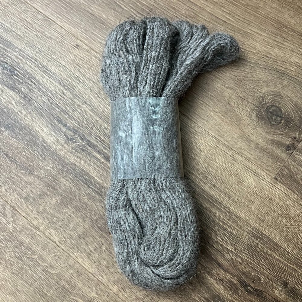 100% Wool Hand Spun Gray Fiber Yarn